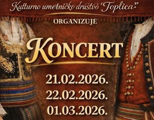 KUD “Toplica” otvara novu koncertnu sezonu u Domu kulture Prokuplje
